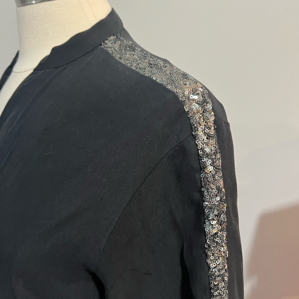 ZARA BASIC Tunic Dress Pullover Sequins Black Lyo… - image 7